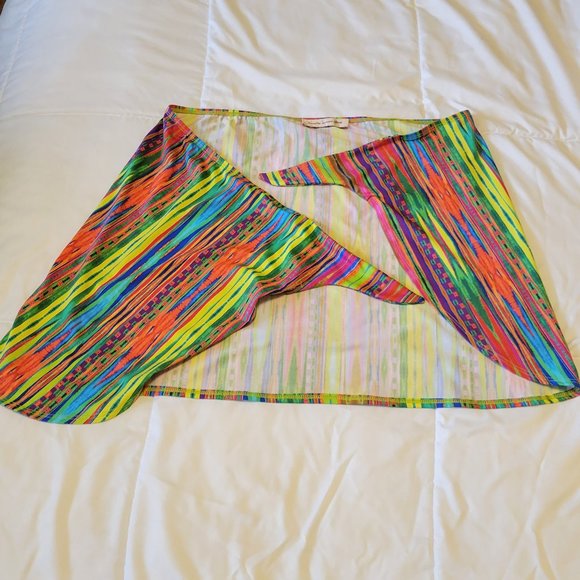 ❣️HP❣️Nanette Lepore Swim stripe coverup tie wrap sarong skirt sz: M - Picture 7 of 8